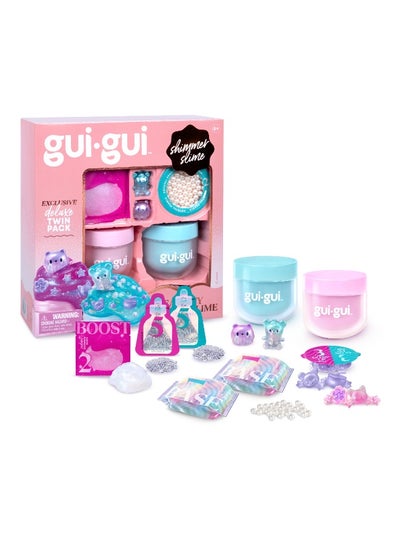 Moose Toys Gui-gui Shimmer Slime Deluxe Twin Pack, Assorted 1 Piece (Style & Color May Vary) | Collectible Slime | Creative Fun Ideas | Develops Sensory Skills | Entertaining Toy | Stress Relief Toys for Kids